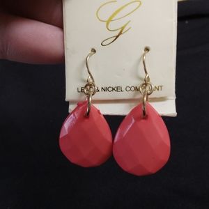 New gold and pinkish peach color earrings
